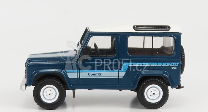 Truescale Land rover Defender 90 Wagon Lhd 1983 1:64 Stratos Blue