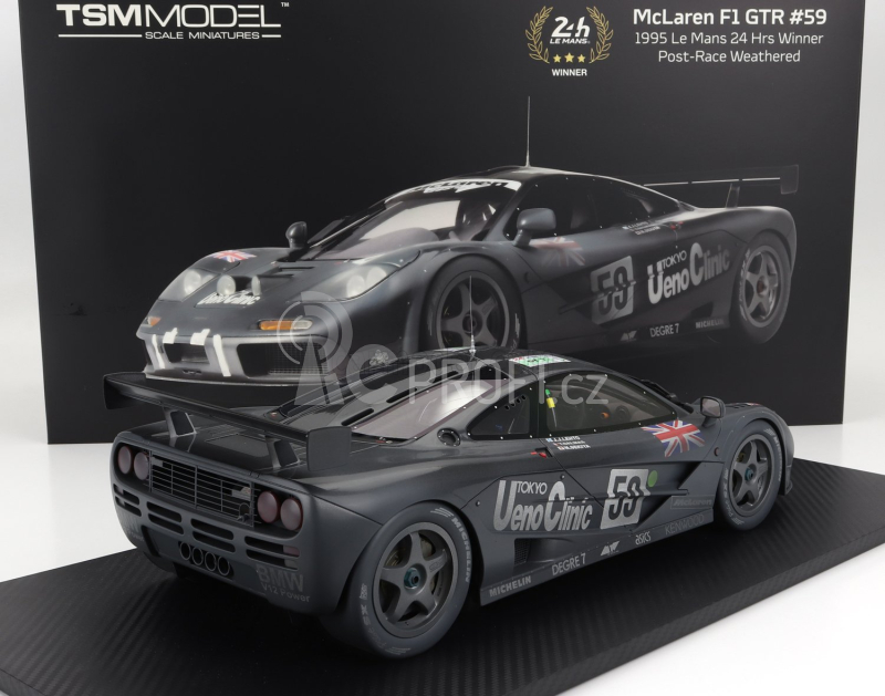 Truescale Mclaren F-1 Gtr Bmw V12 Team Kokusai Kaihatsu Racing N 59 ( After Race Weathered) Winner 24h Le Mans 1995 Y.dalmas - M.sekiya - J.j.lehto 1:12 Dark Grey Met