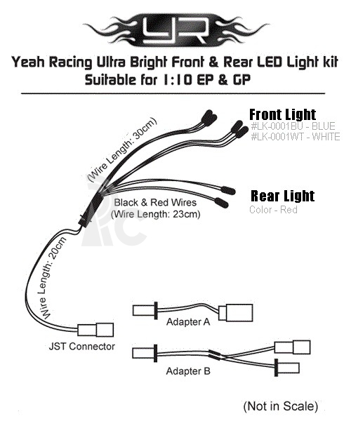 Ultra svítivý F/R LED světelný kit pro 1/10 (4x bílé, 2x červené)