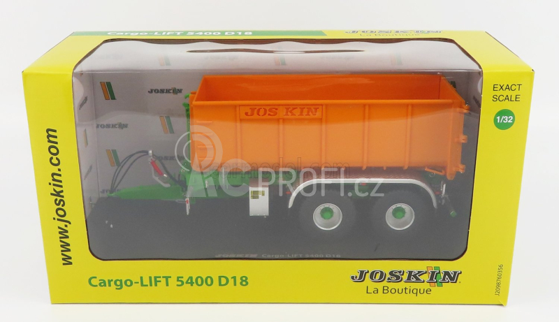 Universal hobbies Joskin Silo-cargo Lift 5400 D18 Trailer For Tractor 2004 1:32 Oranžová Zelená