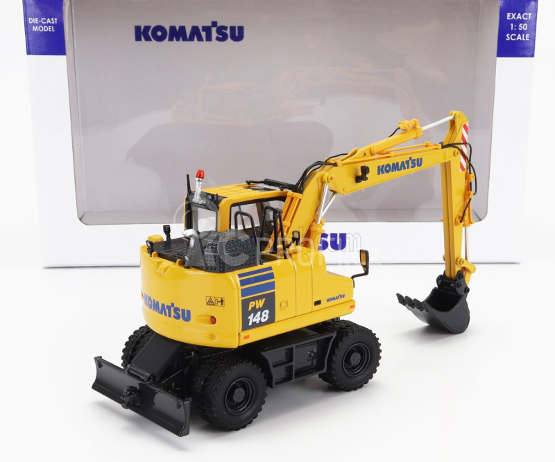 Universal hobbies Komatsu Pw148 Ruspa Gommata - Tractor Scraper 1:50 Žlutá Černá