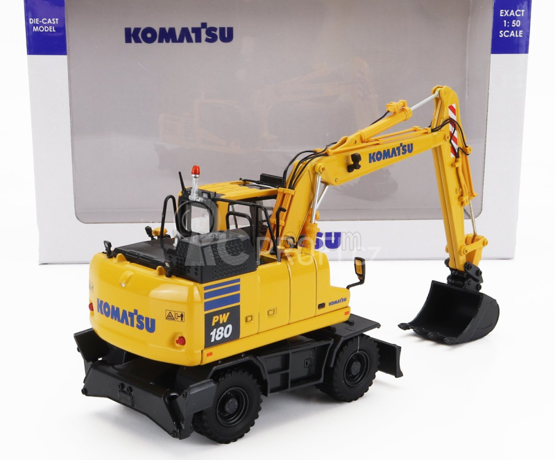 Universal hobbies Komatsu Pw180 Escavatore Gommato - Tractor Excavator 1:50 Žlutá Černá