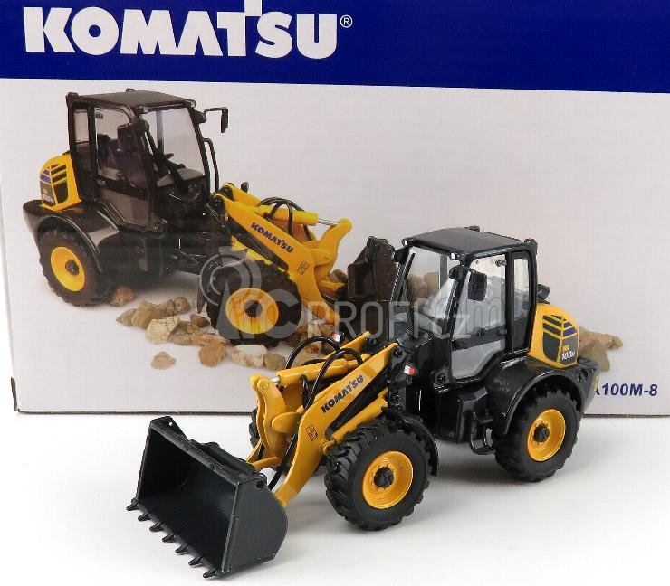 Universal hobbies Komatsu Wa100m Ruspa Gommata Tractor - Scraper 1:50 Žlutá Černá