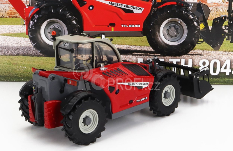 Universal hobbies Massey ferguson Mf Th.8043 Telescopic Tractor - Elevatore 1:32 Červená Šedá