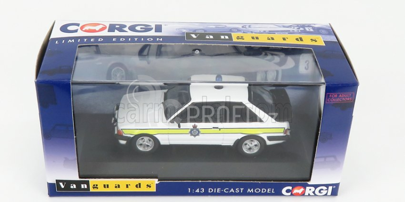 Vanguards Ford england Escort Mkiii Xr3i Police 1990 1:43 Bílá Žlutá