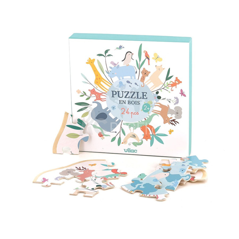 Vilac Kulaté 24dílné puzzle Svět od Sarah Betz