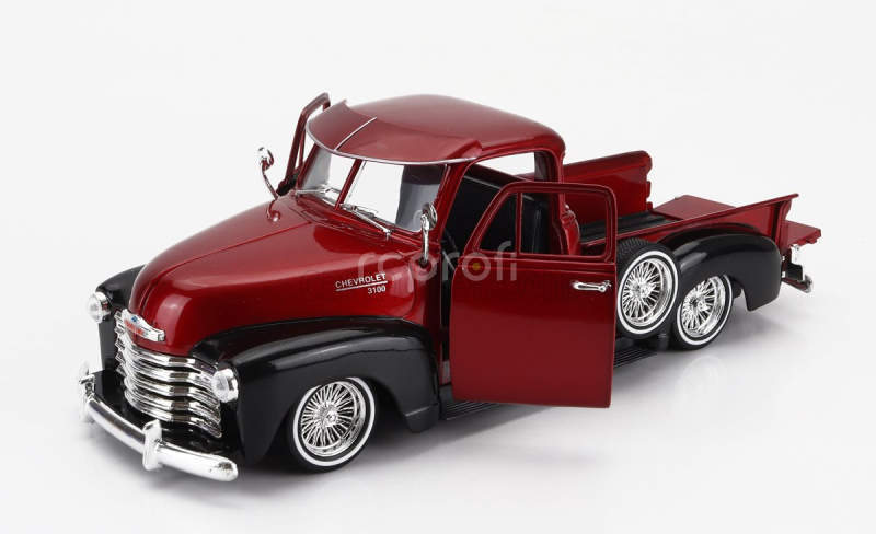 Welly Chevrolet 3100 Pick-up Low Rider 1953 1:24 Red Met Black