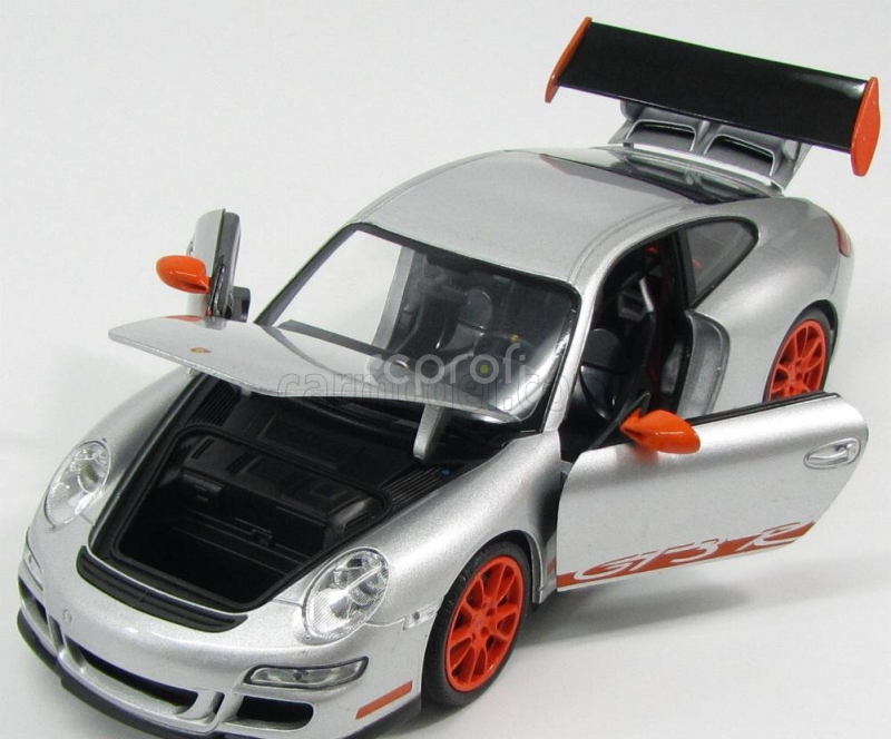 Welly Porsche 911 997 Gt3rs 2010 1:18 Stříbrná Oranžová