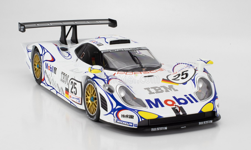 Werk83 Porsche 911 Gt1-98 3.2l Turbo Team Porsche Ag Mobil-1 N 25 2nd 24h Le Mans 1998 Uwe Alzen - Jorg Muller - Bob Wollek 1:12 Bílá Modrá Červená