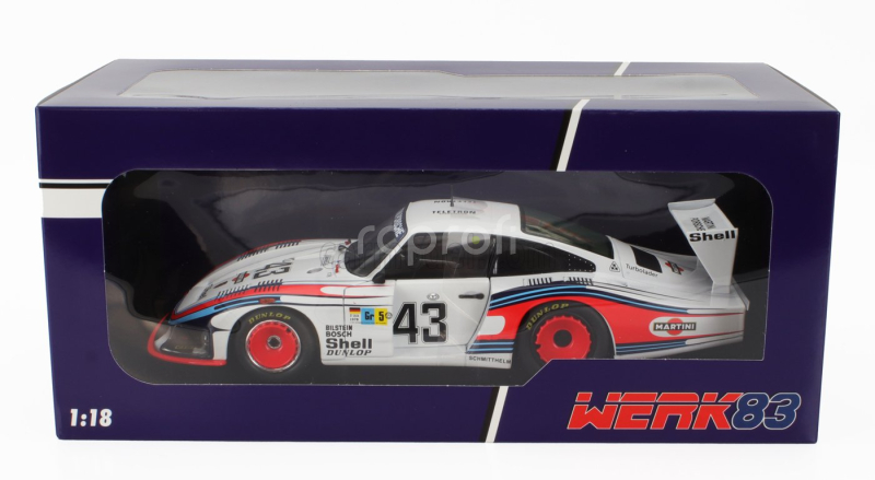 Werk83 Porsche 935/78 3.2l Turbo Moby Dick Team Martini Racing Porsche System N 43 24h Le Mans 1978 Rolf Stommelen - Manfred Schurti 1:18 Bílá Modrá Červená