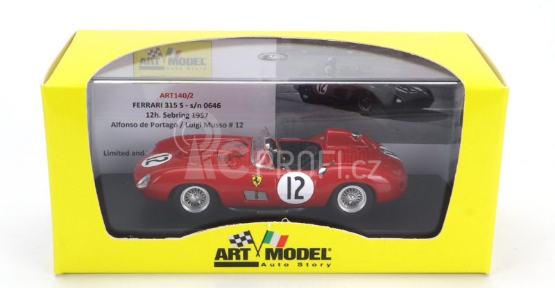 Art-model Ferrari 315s Spider N 12 12h Sebring 1957 Alfonso De Portago - Luigi Musso 1:43 Red