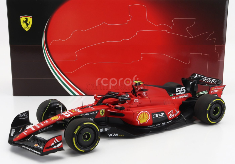 Bbr-models Ferrari F1  Sf-23 Team Scuderia Ferrari N 55 Belgium Gp 2023 Carlos Sainz 1:18 Červená Černá