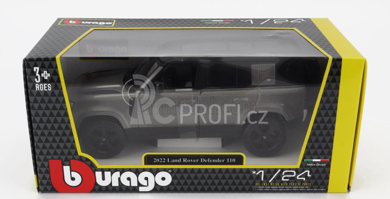 Bburago Land Rover Defender 110 1:24 stříbrná