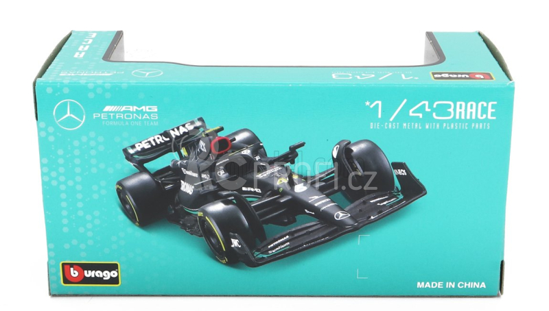 Bburago Mercedes gp F1 W14 Team Mercedes-amg Petronas F1 N 63 1:43, černá