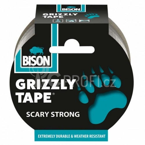 BISON Grizzly tape 50mm,10m Stříbrná