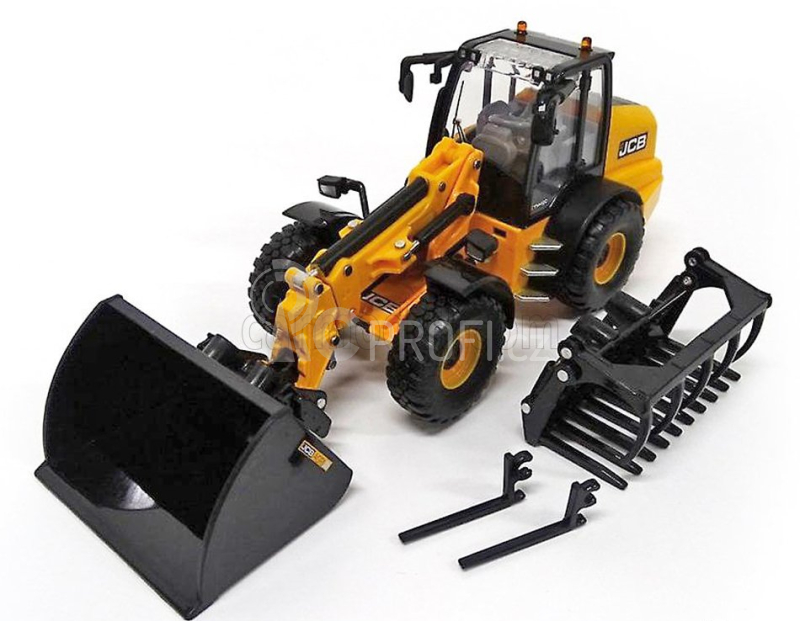 Britains JCB Tm420 Ruspa Gommata Tractor - Scraper 1:32 Žlutá Černá