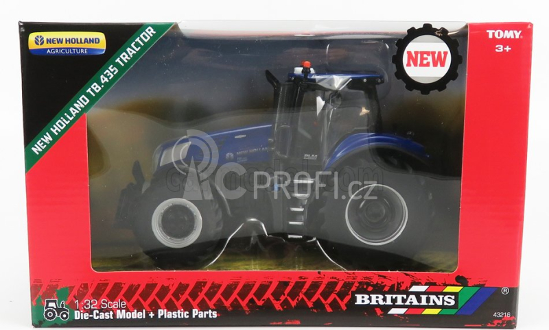 Britains New holland T8.435 Tractor 2018 1:32 Modrá Černá