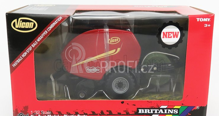 Britains Vicon Fastbale Wrapper  - Rotopressa 1:32 Červená Černá