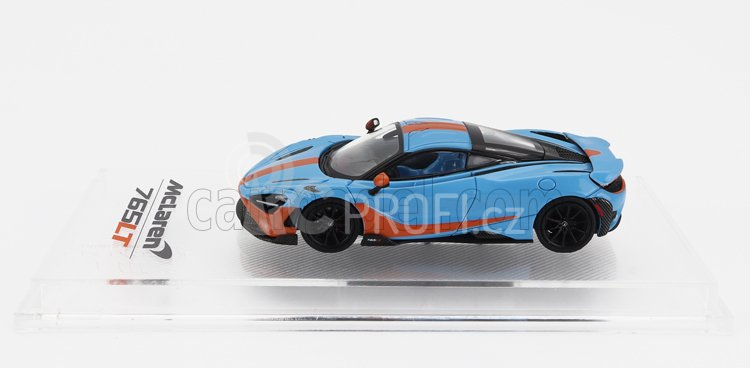 Cm-models Mclaren 765lt With Racing Set Wheels 2020 1:64 Světle Modrá Oranžová