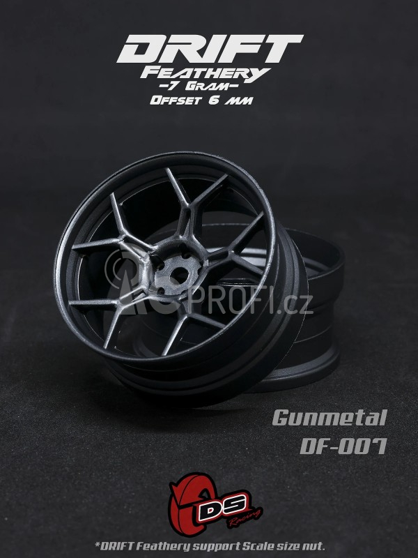 DS Racing Drift Feathery 5Y Spoke disky ( Gunmetal ) 2 ks