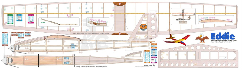 EDDIE-školní RC kluzák rozpětí 1420mm Hiesb.