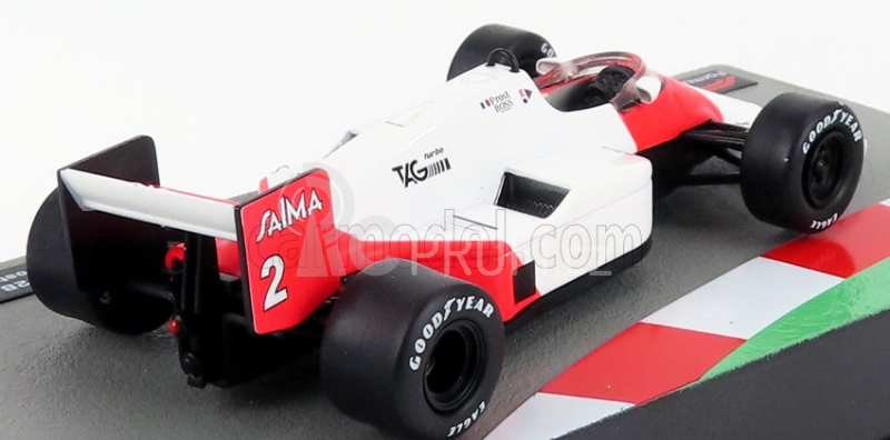 Edicola Mclaren F1  Mp4/2b N 2 Alain Prost Season 1985 World Champion 1:43 Bílá Červená