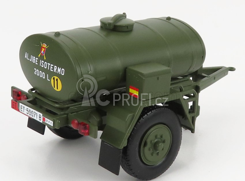 Edicola Trailer Rimorchio Tanker 2000 Litre 1:43 Vojenská Zelená