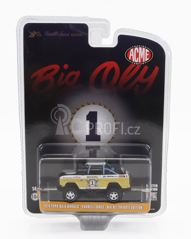 Greenlight Ford usa Bronco N 1 Baja 1970 - Big Oly Tribute Edition 1:64 Žlutá S Černou