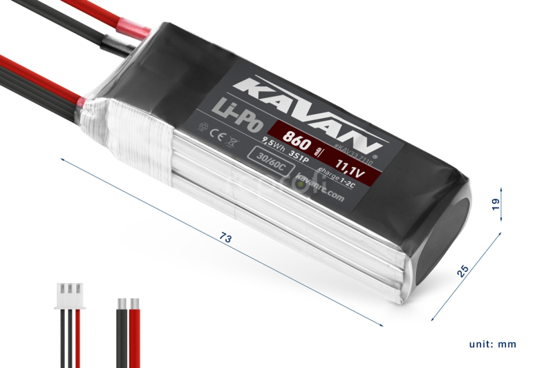 KAVAN Li-Po 860mAh/11,1V 30/60C Air pack