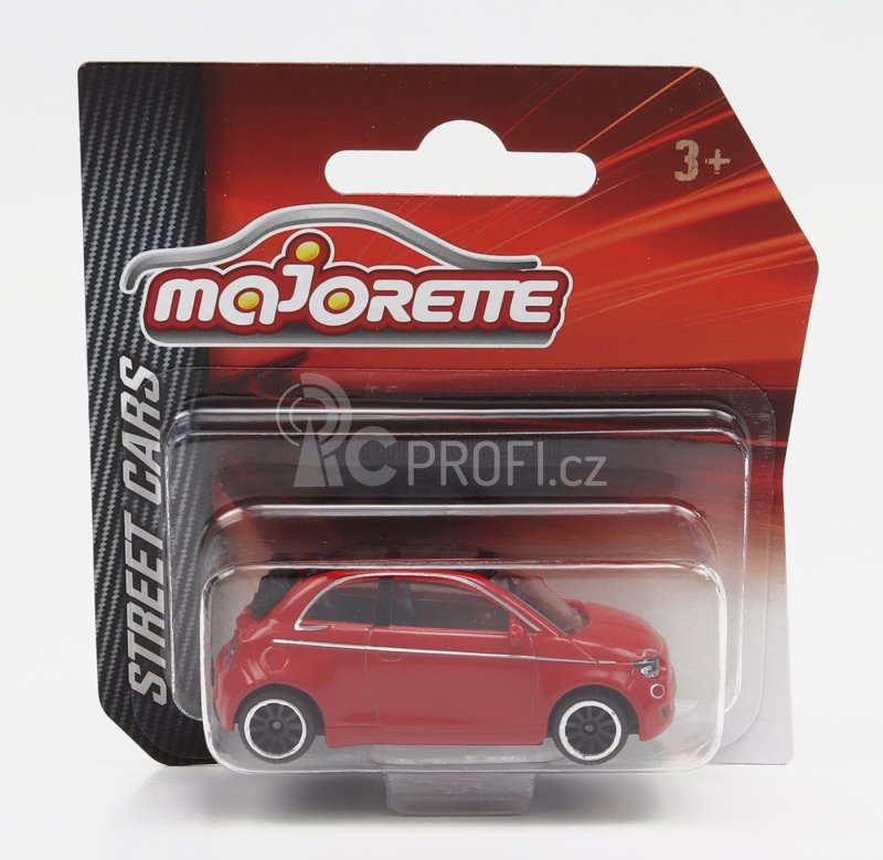 Majorette Fiat 500e Electric Car Cabriolet Open 2020 1:64 Red