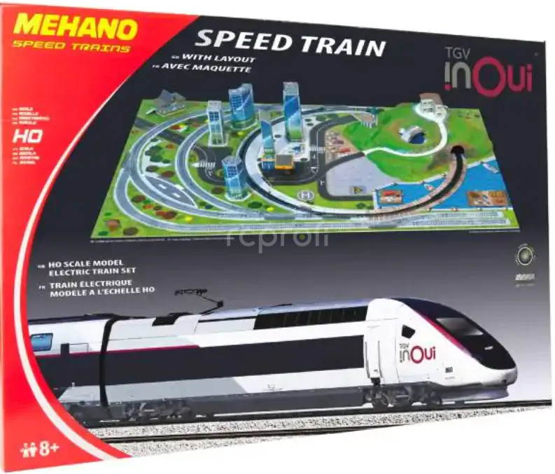 MEHANO Speed train TGV Inoui s maketou tratě