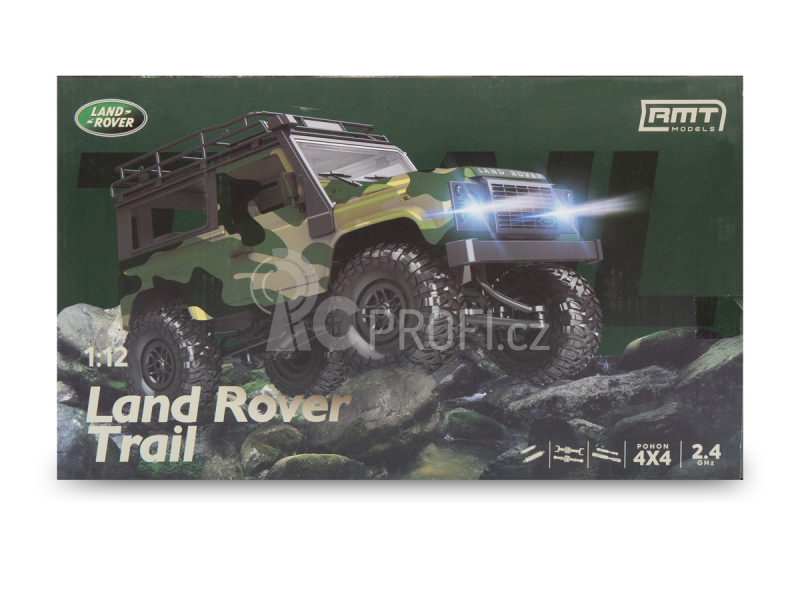 RC auto Land Rover Trail 1/12 RTR 4WD, kamufláž + náhradní baterie