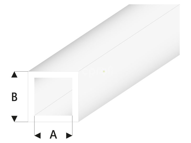 Raboesch profil ASA trubka čtvercová transparentní 3x4x330mm (5)