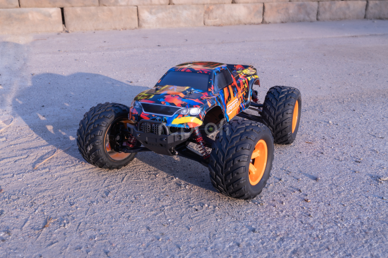 RC auto RMT Dominator Monster, oranžová + náhradní baterie