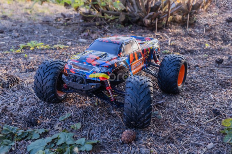 RC auto RMT Dominator Monster, oranžová + náhradní baterie