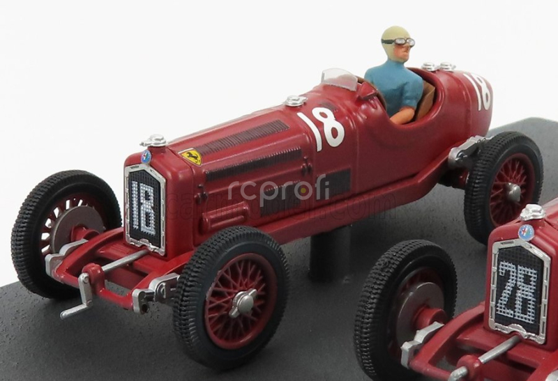 Rio-models Alfa romeo F1  2x P3 Scuderia Ferrari N 18 Winner Tripoli Gp 1934 Varzi + P3 N 28 2nd Tripoli Gp 1934 Moll 1:43 Red