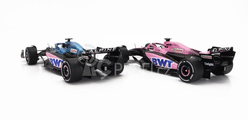 Solido Renault Set 2x F1  A523 Team Bwt Alpine Press Launch Livery N 10 Pierre Gasly - N 31 Esteban Ocon 2023 1:18 Modrá Černá Růžová