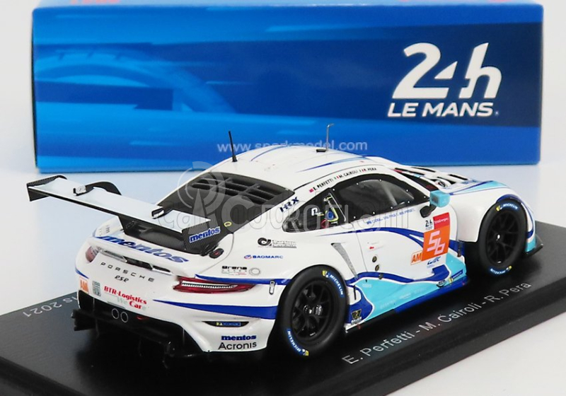 Spark-model Porsche 911 991-2 4.2l Rsr-19 Team Project-1 N 56 24h Le Mans 2021 E.perfetti - M.cairoli - R.pera 1:43 Bílá Světle Modrá