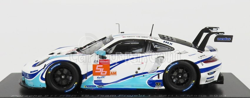 Spark-model Porsche 911 991-2 4.2l Rsr-19 Team Project-1 N 56 24h Le Mans 2021 E.perfetti - M.cairoli - R.pera 1:43 Bílá Světle Modrá