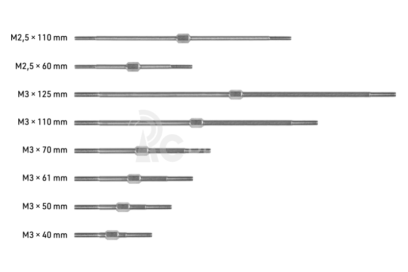 Táhlo s šestihranem M3x61mm