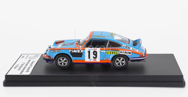 Trofeu Porsche 911 Carrera Rs Coupe N 19 Rally Tap 1973 Americo Nunes - Antonio Morais 1:43 Světle Modrá Oranžová