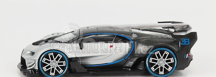 Truescale Bugatti Vision Gran Turismo N 16 Concept 2018 1:64 Stříbrná Černá