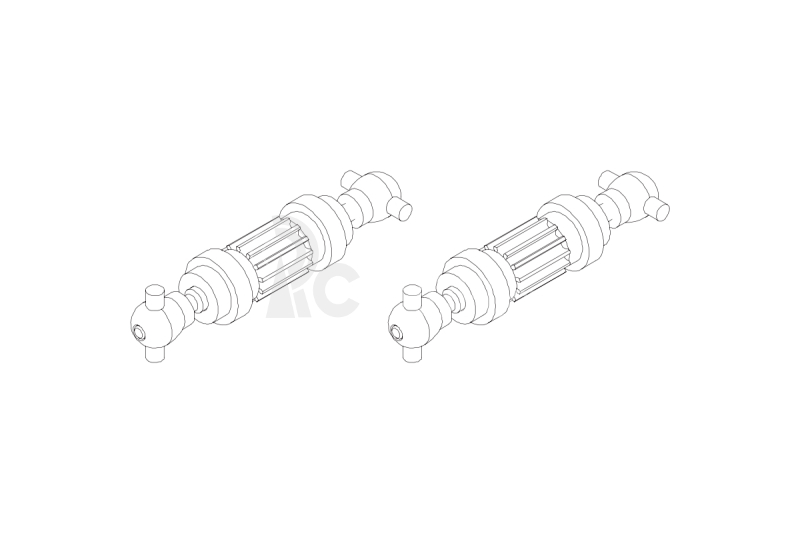 Turbo Racing Upgrade kovová osa předních kol C50 2 ks