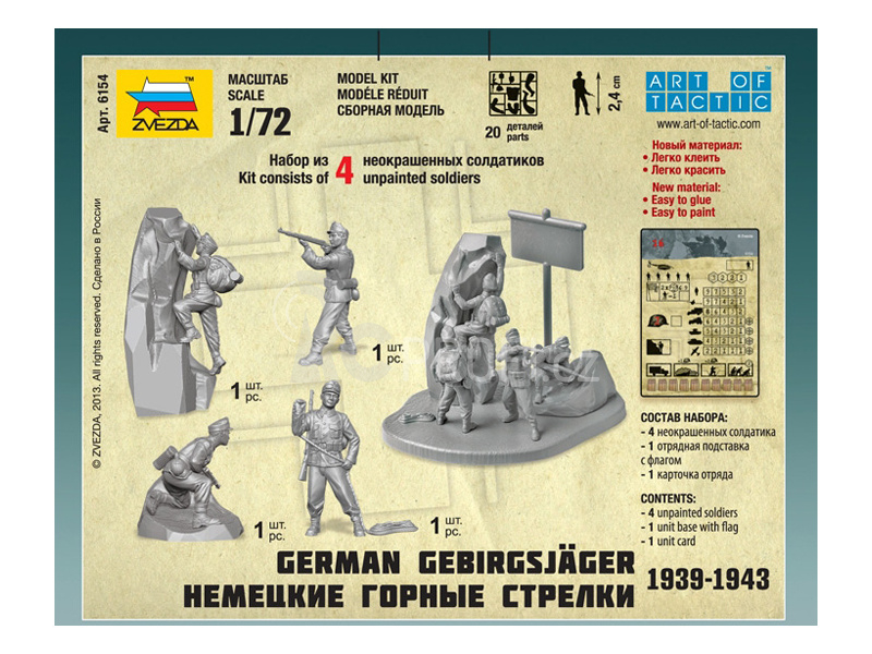 Zvezda figurky - němečtí Gebirgsjäger (1:72)