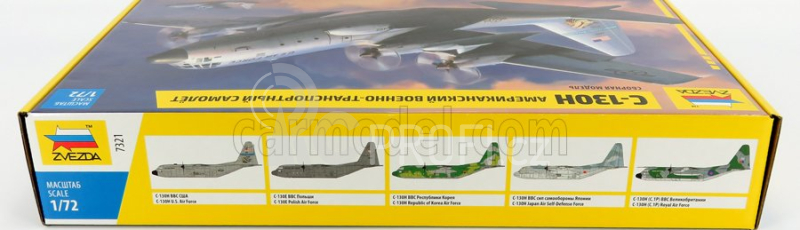 Zvezda Lockheed martin C-130h Hercules Aereo Da Trasporto Militare 1954 - Usa Air Force Airplane 1:72 Grey