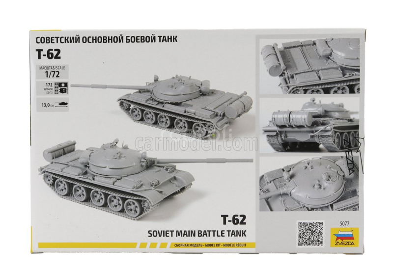 Zvezda Tank T-62 Soviet Main Battle Tank Military 1974 1:72 /